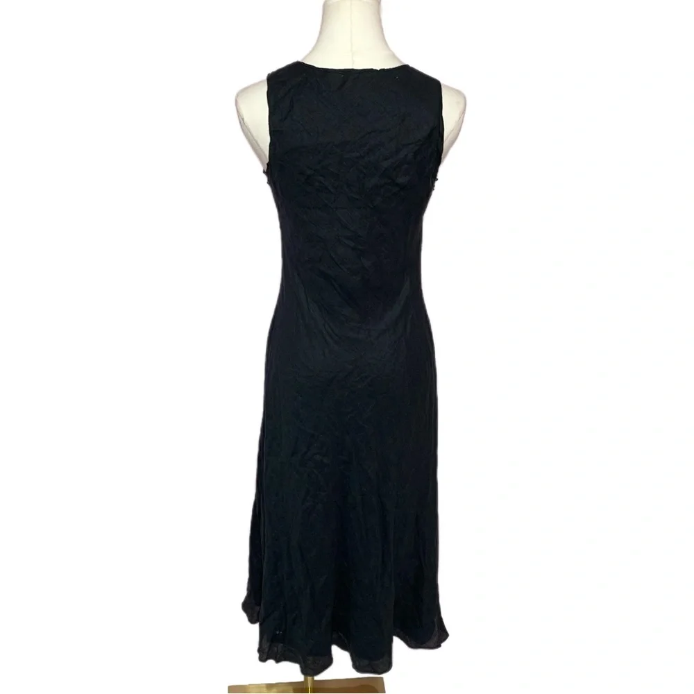 VTG Y2K Banana Republic Black Linen Sleeveless Midi Dress 0 - Picture 5 of 6